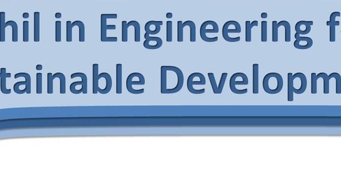 YouTube Video ESD MPhil- Global challenges, engineering solutions